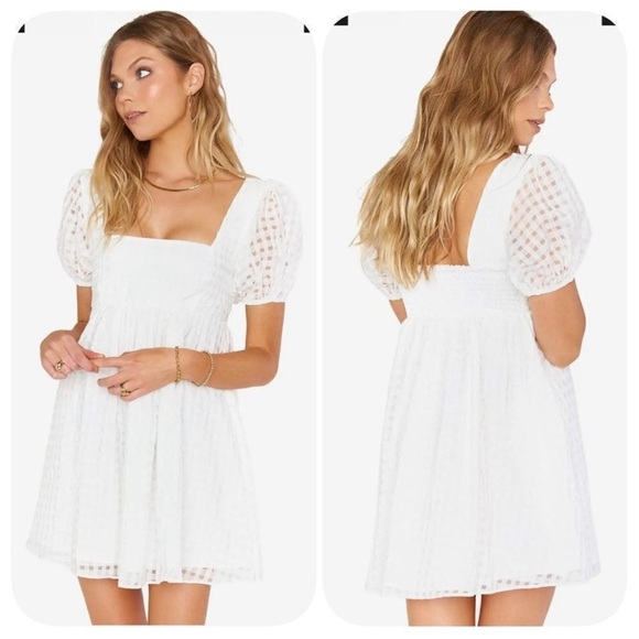 Show Me Your Mumu Smitten Baby Doll Dress Size Large In White - Picture 1 of 10
